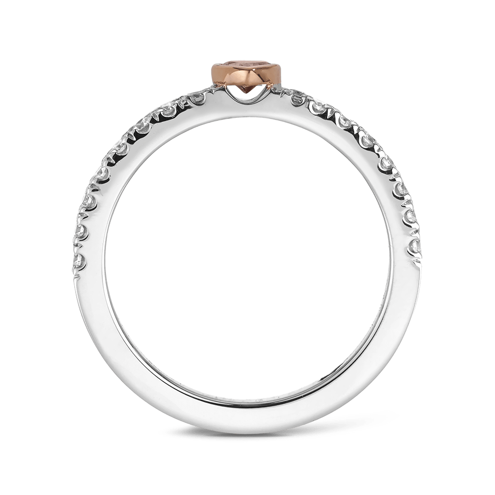 Kimberley Heart Argyle Pink Diamond Ring in 18ct White and Rose Gold