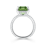 6.54 Carat Mint Tourmaline and 0.48 Carat Diamond Ring in 18ct White Gold