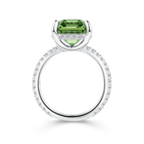Neon Mint Tourmaline and Diamond Ring in 18ct White Gold Hardy Brothers 