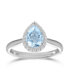 Pear Cut Aquamarine and Diamond Halo Ring Hardy Brothers Jewellers