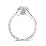 Pear Cut Aquamarine and Diamond Halo Ring Hardy Brothers Jewellers