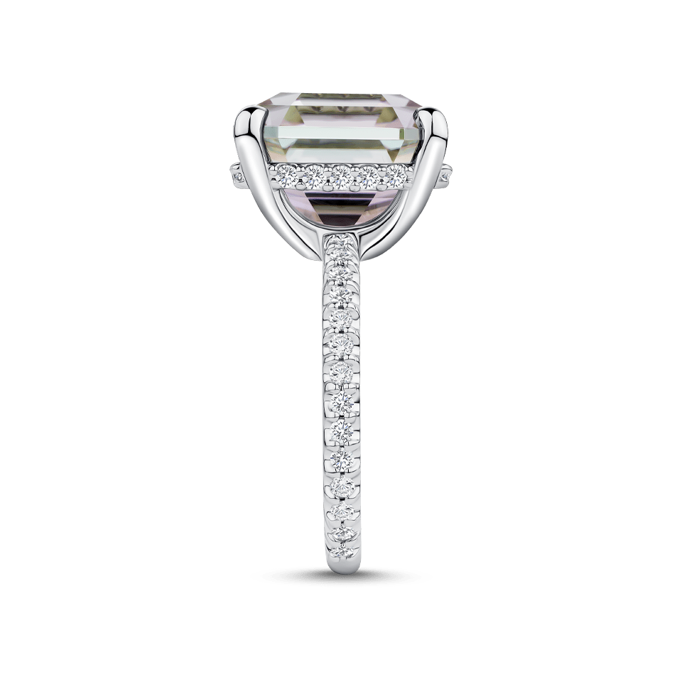 Pink Bi-Colour Tourmaline and Diamond Ring in 18ct White Gold Hardy Brothers