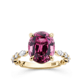 4.63 Carat Pink Tourmaline and 0.48 Carat Diamond Ring in 18ct Yellow Gold