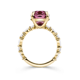 4.63 Carat Pink Tourmaline and 0.48 Carat Diamond Ring in 18ct Yellow Gold