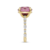 4.63 Carat Pink Tourmaline and 0.48 Carat Diamond Ring in 18ct Yellow Gold