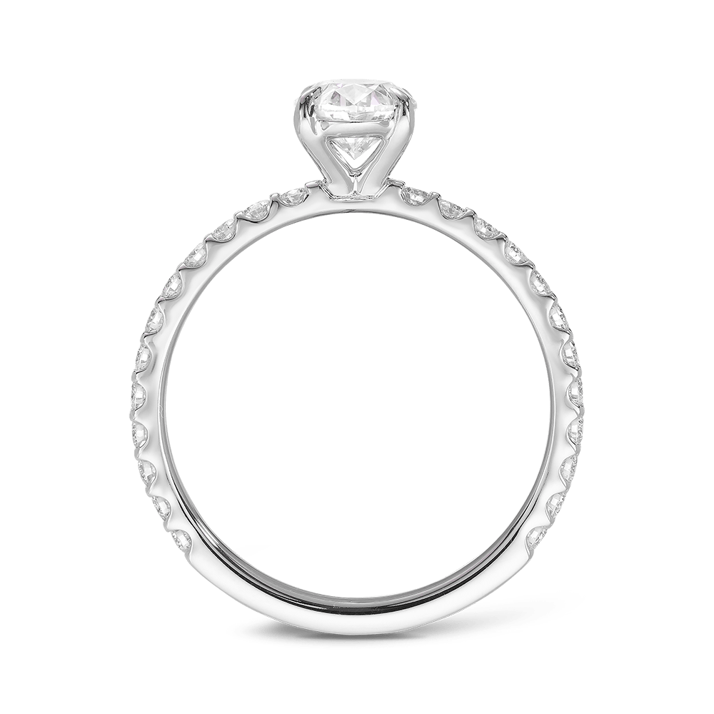 Quintessential 1.00 Carat Oval Solitaire Engagement Ring in 18ct White Gold Hardy Brothers