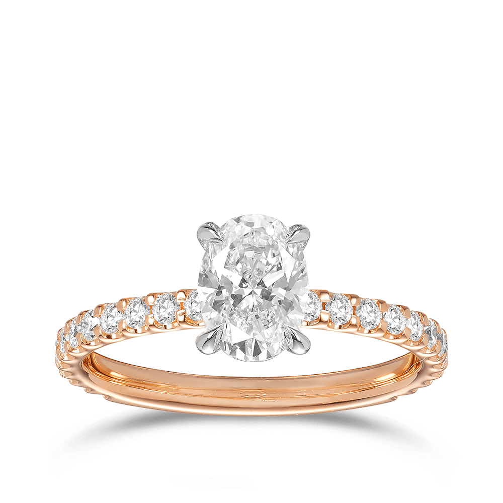 Quintessential 1.00 Carat Oval Solitaire Engagement Ring in 18ct Rose Gold Hardy Brothers