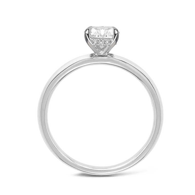 Raffiné 1.00 Carat Oval Solitaire Engagement Ring in 18ct White Gold Hardy Brothers