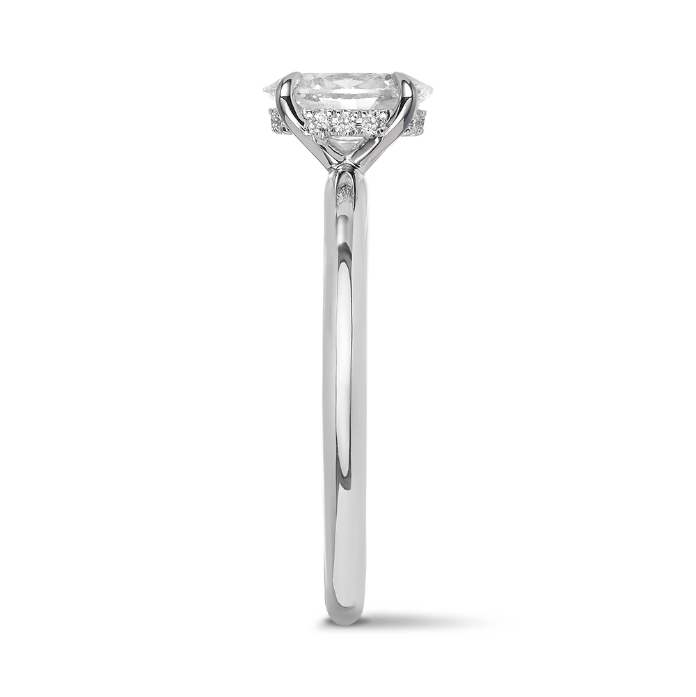 Raffiné 1.00 Carat Oval Solitaire Engagement Ring in 18ct White Gold Hardy Brothers