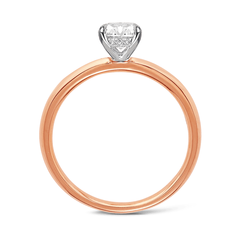 Raffiné 1.00 Carat Oval Solitaire Engagement Ring in 18ct Rose Gold Hardy Brothers 