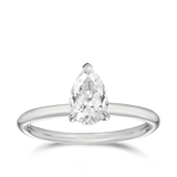 Raffiné 1.00ct Pear Cut Solitaire Engagement Ring in 18ct White Gold Hardy Brothers 