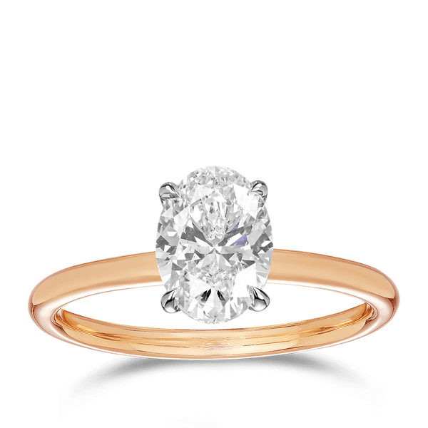 Raffiné 1.50 Carat Oval Solitaire Engagement Ring in 18ct Rose Gold Hardy Brothers 