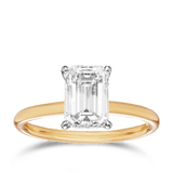 Raffiné 2.00 Carat Emerald Cut Solitaire Engagement Ring in 18ct Yellow Gold Hardy Brothers