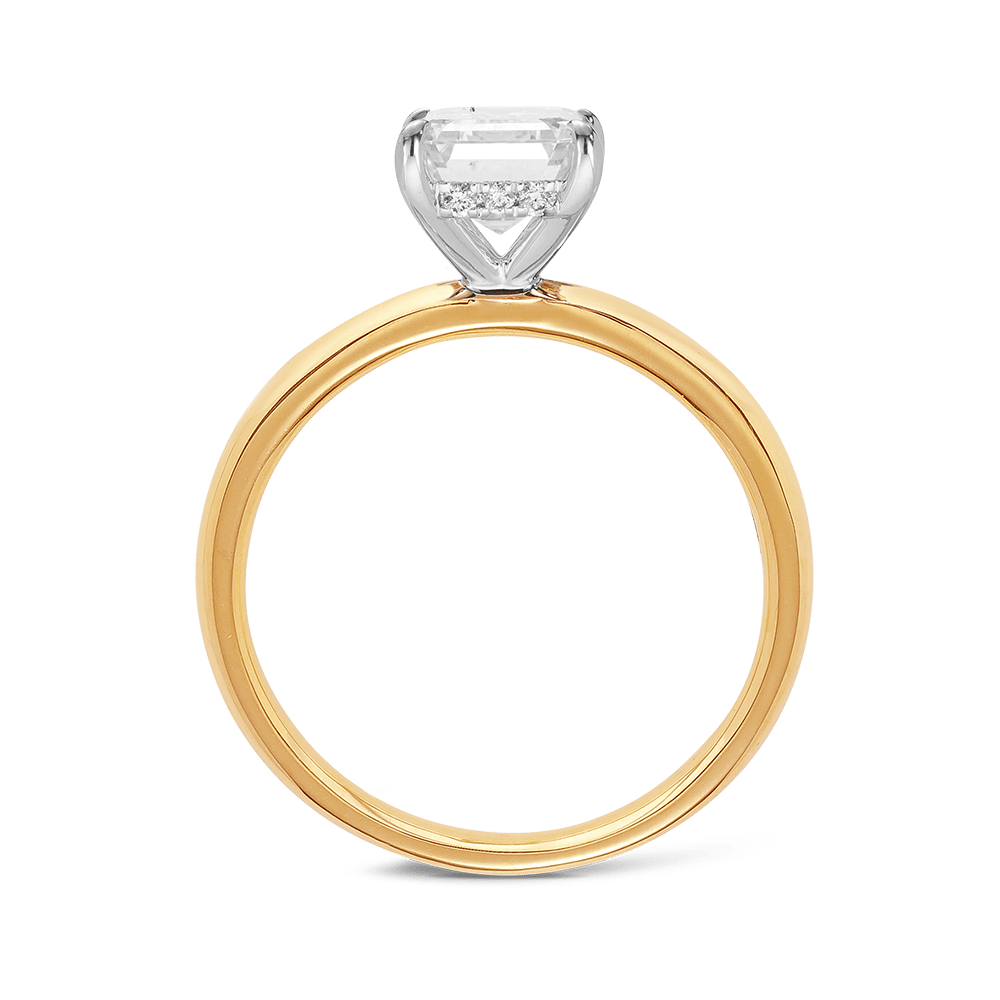 Raffiné 2.00 Carat Emerald Cut Solitaire Engagement Ring in 18ct Yellow Gold Hardy Brothers