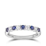 Sapphire and Diamond Ring in 18ct White Gold