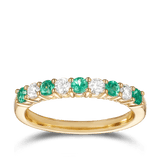 Yellow Gold Diamond and Emerald Dress Ring