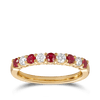 Diamond and Ruby Ring in 18ct Yellow Gold