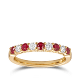 Diamond and Ruby Ring in 18ct Yellow Gold
