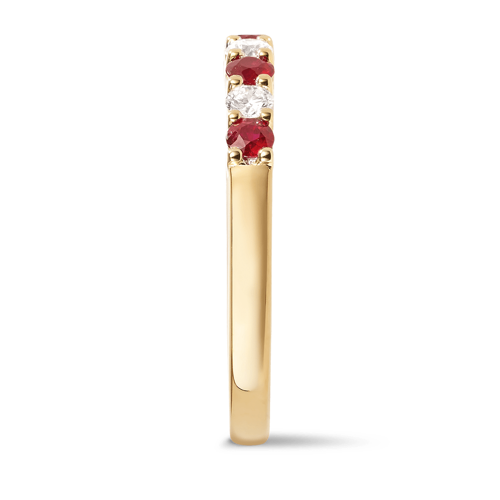 Diamond and Ruby Ring in 18ct Yellow Gold