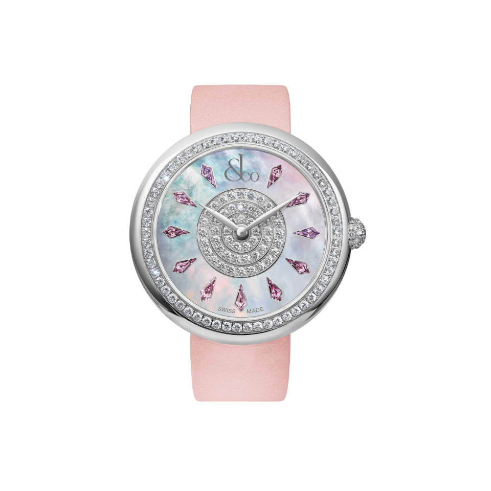 Hardy Brothers Jewellers Jacob & Co Brilliant One Row Pink Sapphires 38MM BQ020.10.RO.KC.A