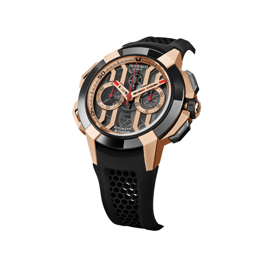 Hardy Brothers Jewellers Jacob & Co Epic X Chrono 44MM Rose Gold and Black EC430.22.AC.AA.ABRUA