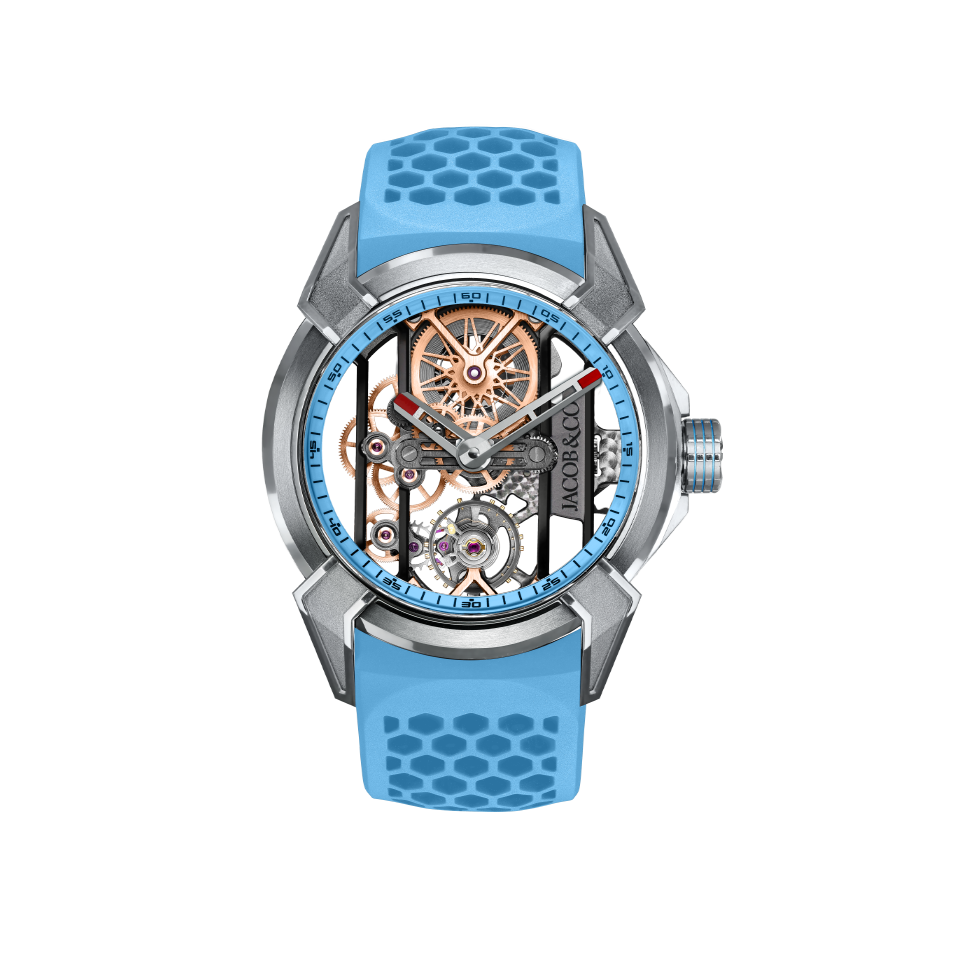Hardy Brothers Jewellers Jacob & Co Epic X VI Titanium Sky Blue Watch EX110.20.AA.AJ.ABRUA