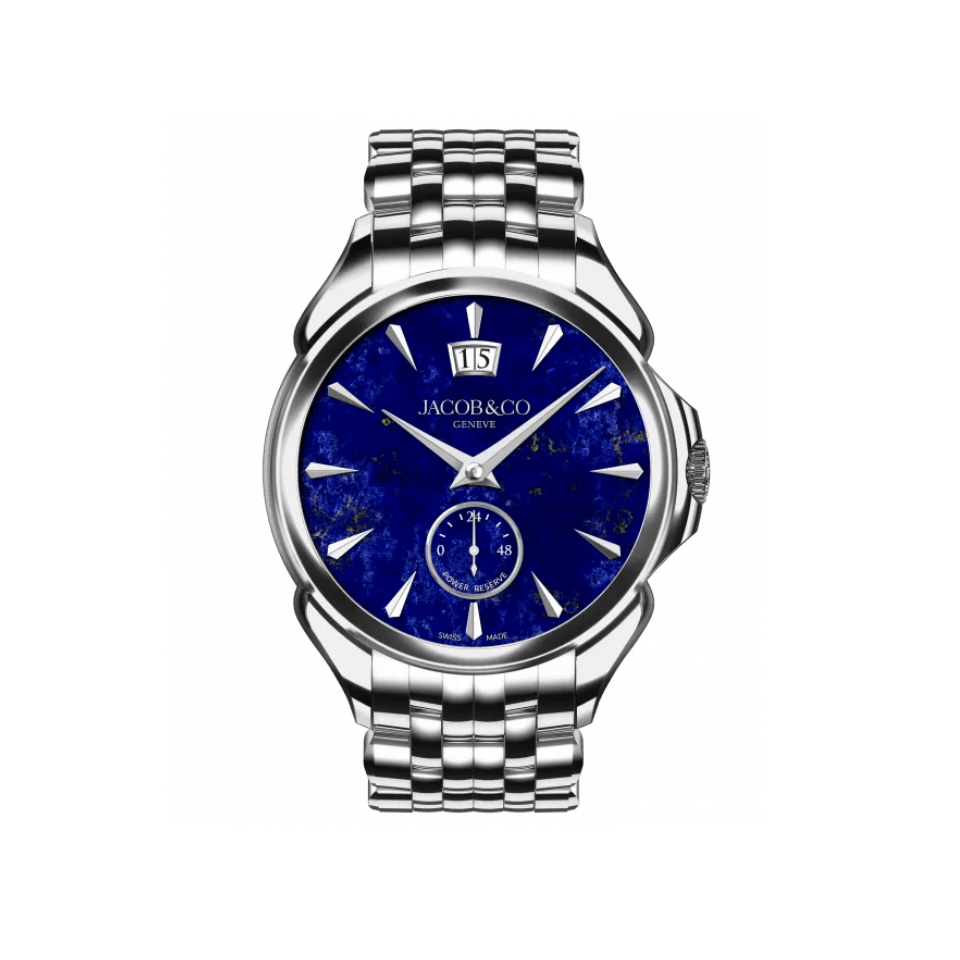 Hardy Brothers Jewellers | Jacob & Co. Palatial Classic Manual Big Date Stainless Steel Lapis 42MM