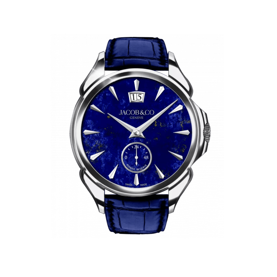 Hardy Brothers Jewellers | Jacob & Co. Palatial Classic Manual Big Date Stainless Steel Lapis 42MM