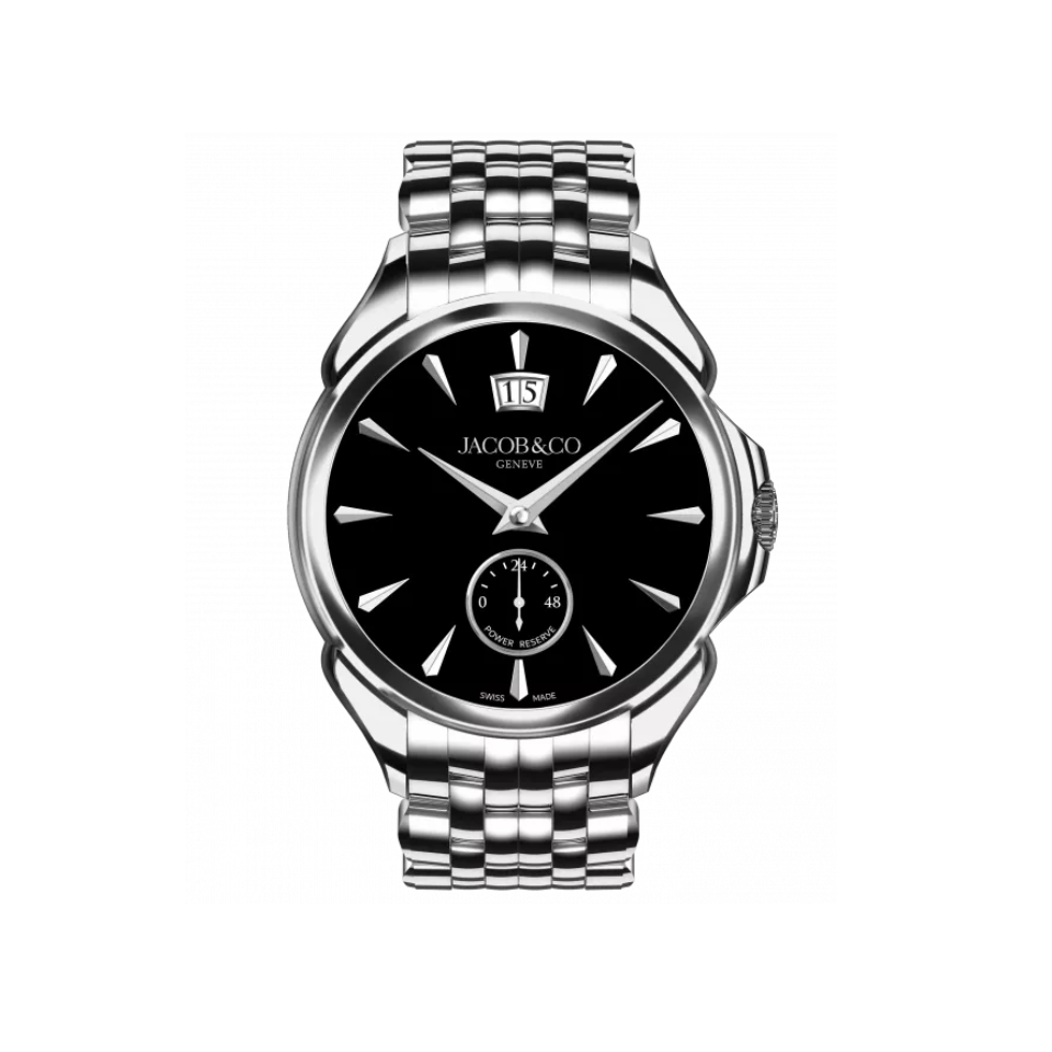 Hardy Brothers Jewellers Jacob & Co. Palatial Classic Manual Big Date Stainless Steel Onyx 42MM PC400.10.AA.AE.A10AA