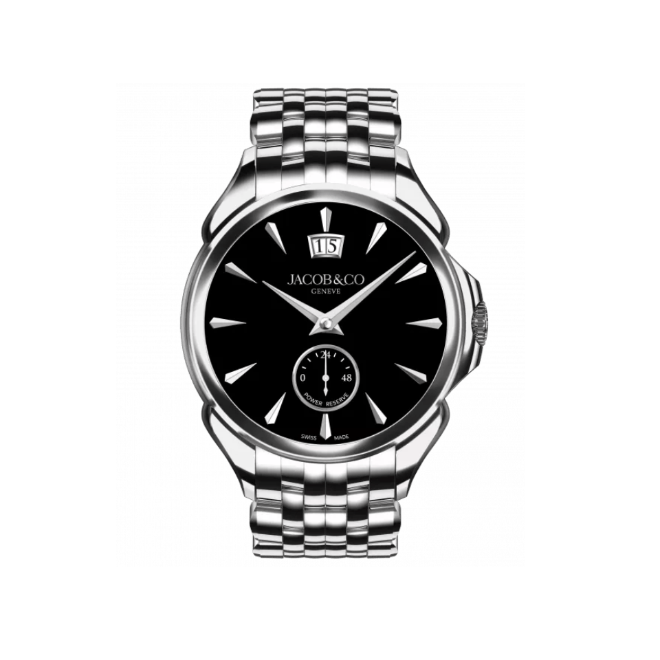 Hardy Brothers Jewellers | Jacob & Co. Palatial Classic Manual Big Date Stainless Steel Onyx 42MM