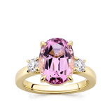5.64 Carat Pink Tourmaline and 0.41 Carat Diamond Ring in 18ct Yellow Gold