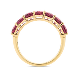 Oval Cut Rhodalite Garnet Half Eternity Band made in 18ct Yellow Gold Hardy Brothers Jewellers