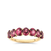 Oval Cut Rhodolite Garnet Half Eternity Band in 18ct Yellow Gold