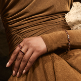 Oval Cut Rhodalite Garnet Half Eternity Band made in 18ct Yellow Gold Hardy Brothers Jewellers