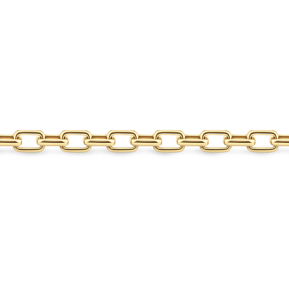 Paperclip Chain Bracelet in 18ct Yellow Gold