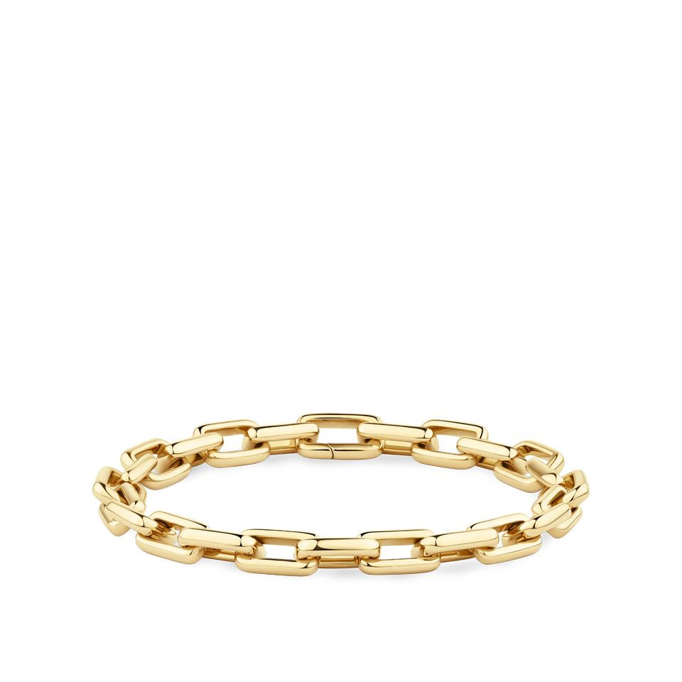 Paperclip Chain Bracelet made in 18ct Yellow Gold Hardy Brothers Jewellers