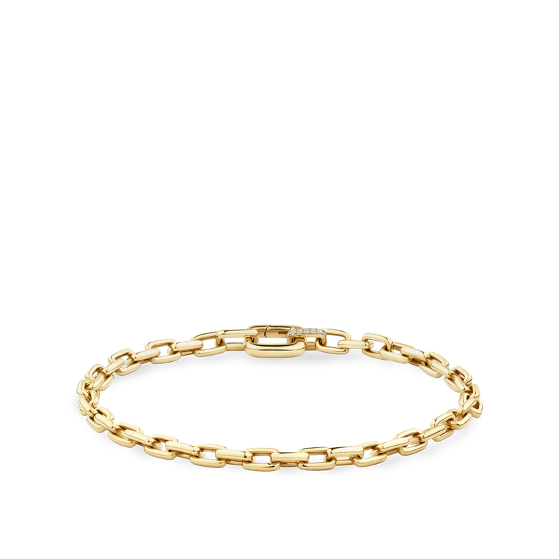 Paperclip Diamond Chain Bracelet made in 18ct Yellow Gold Hardy Brothers Jewellers