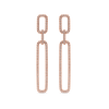 Paperclip Diamond Drop Earrings in 18ct Rose Gold