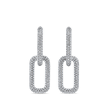Paperclip Diamond Drop Earrings in 18ct White Gold