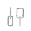 Paperclip Diamond Drop Earrings in 18ct White Gold