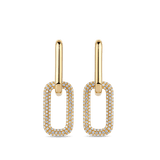 Paperclip Diamond Drop Earrings in 18ct Yellow Gold