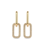 Paperclip Pavé Set Diamond Drop Earrings made in 18ct Yellow Gold Hardy Brothers Jewellers
