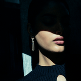 Paperclip Diamond Drop Earrings in 18ct Yellow Gold