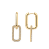 Paperclip Diamond Drop Earrings in 18ct Yellow Gold