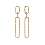 Paperclip Diamond Drop Earrings in 18ct Yellow Gold