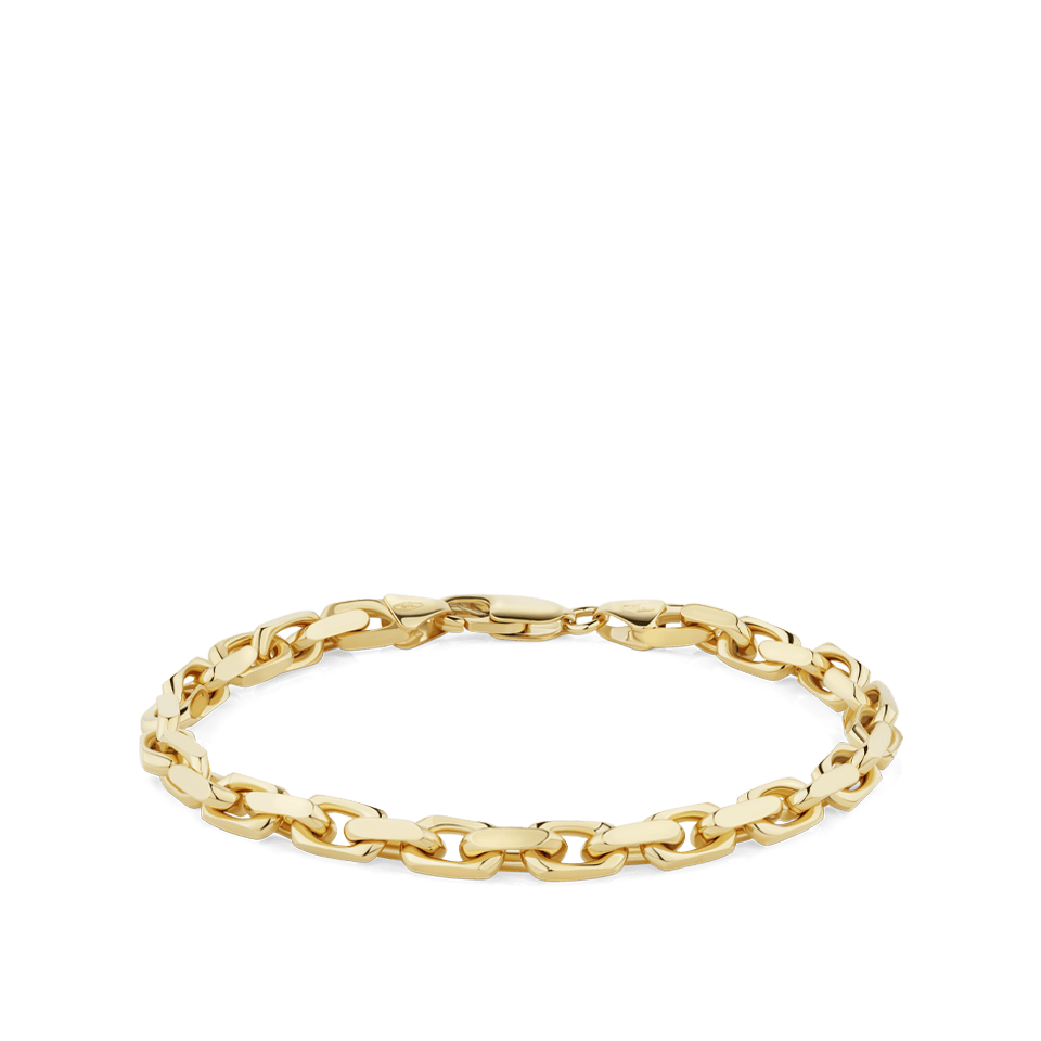 Diamond Cut Cable Chain Bracelet in 18ct Yellow Gold - Hardy Brothers