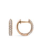 Ear Party Rose Gold Pavé Diamond Huggie Earrings in 18ct Gold
