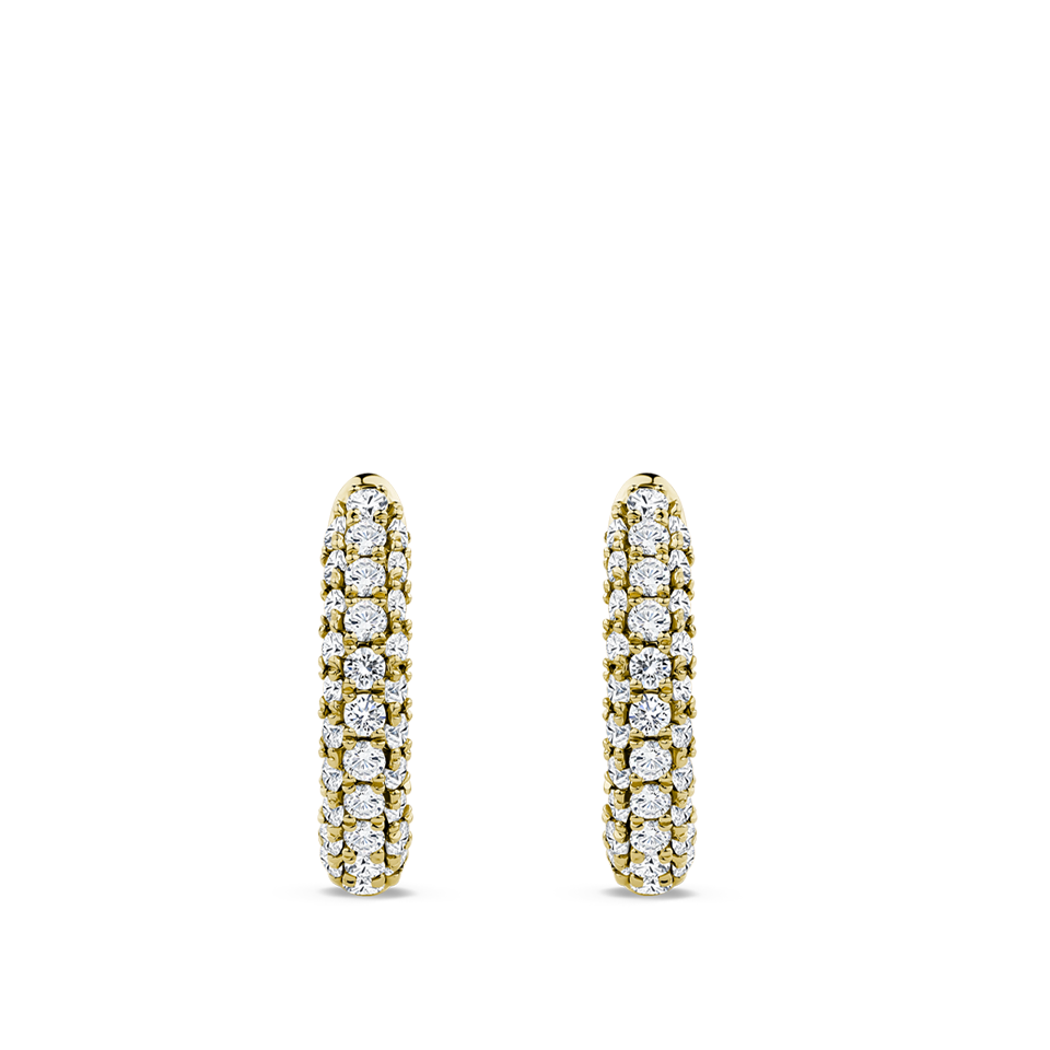 Ear Party Pavé Diamond Huggie Earrings in 18ct Yellow Gold Hardy Brothers Jewellers