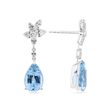 Pear Cut Aquamarine and Diamond Drop Earrings made in 18ct White Gold Hardy Brothers Jewellers
