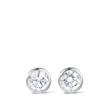Quintessential 0.50 Carat Bezel Set Diamond Stud Earrings in 18ct White Gold